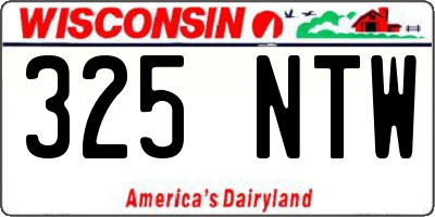 WI license plate 325NTW