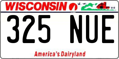 WI license plate 325NUE