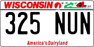 WI license plate 325NUN