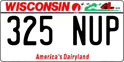 WI license plate 325NUP