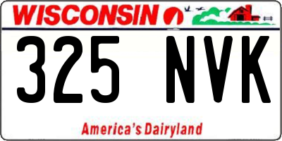 WI license plate 325NVK