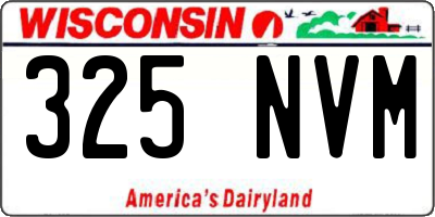WI license plate 325NVM
