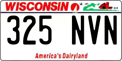 WI license plate 325NVN