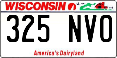 WI license plate 325NVO