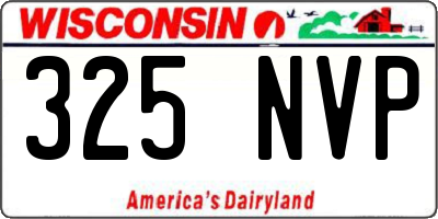WI license plate 325NVP