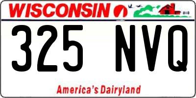 WI license plate 325NVQ