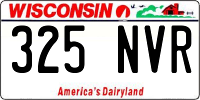 WI license plate 325NVR