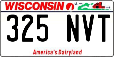 WI license plate 325NVT
