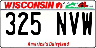 WI license plate 325NVW
