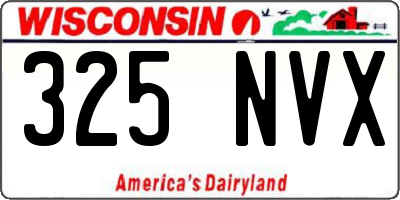 WI license plate 325NVX