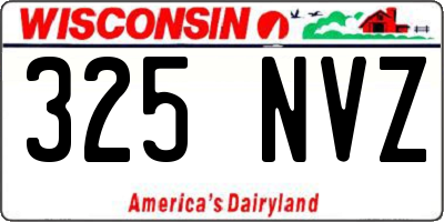 WI license plate 325NVZ