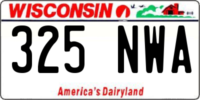 WI license plate 325NWA