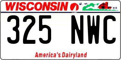 WI license plate 325NWC