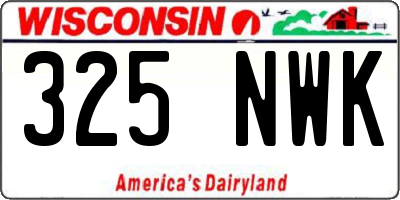 WI license plate 325NWK