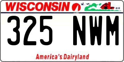 WI license plate 325NWM