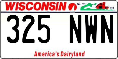 WI license plate 325NWN