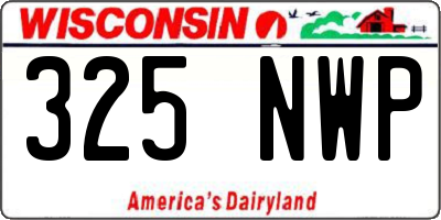 WI license plate 325NWP