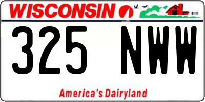 WI license plate 325NWW