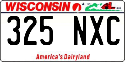 WI license plate 325NXC