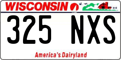 WI license plate 325NXS