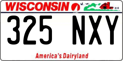 WI license plate 325NXY
