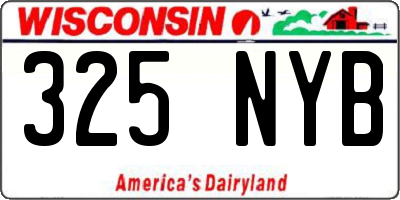 WI license plate 325NYB