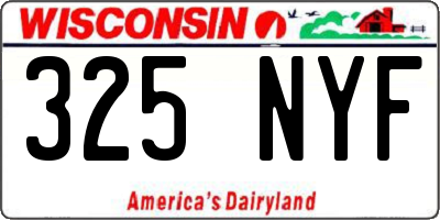 WI license plate 325NYF