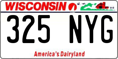 WI license plate 325NYG