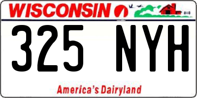WI license plate 325NYH