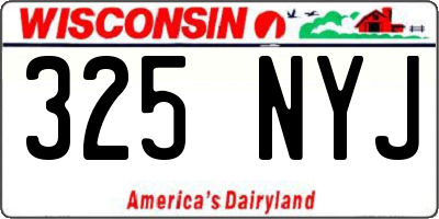 WI license plate 325NYJ