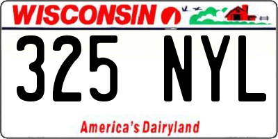 WI license plate 325NYL
