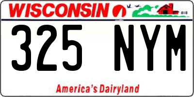 WI license plate 325NYM