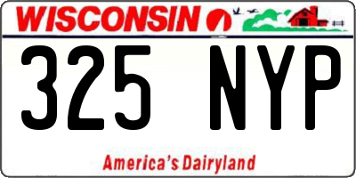 WI license plate 325NYP