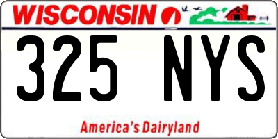 WI license plate 325NYS
