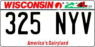 WI license plate 325NYV