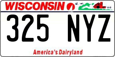 WI license plate 325NYZ