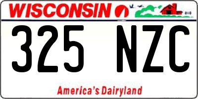WI license plate 325NZC