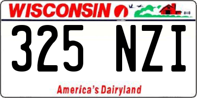 WI license plate 325NZI