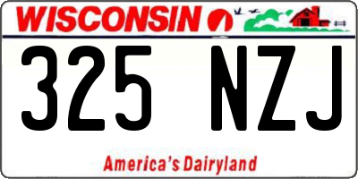 WI license plate 325NZJ