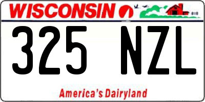 WI license plate 325NZL