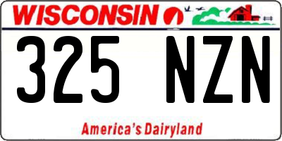 WI license plate 325NZN