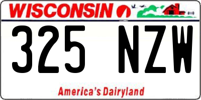 WI license plate 325NZW
