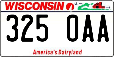 WI license plate 325OAA