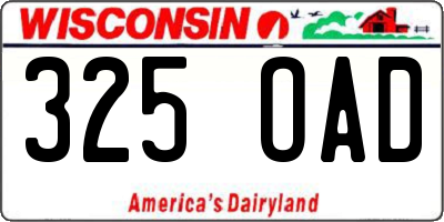WI license plate 325OAD