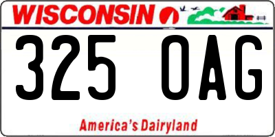 WI license plate 325OAG