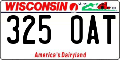 WI license plate 325OAT