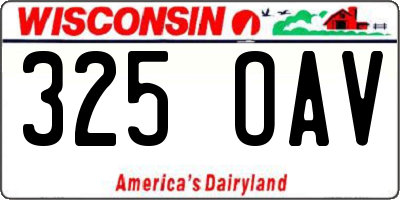 WI license plate 325OAV