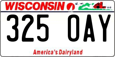 WI license plate 325OAY