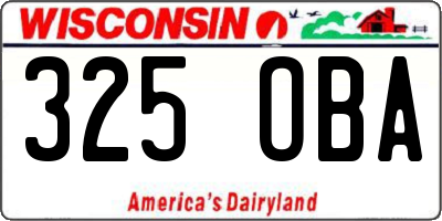 WI license plate 325OBA