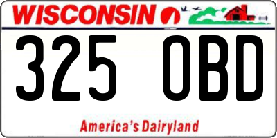 WI license plate 325OBD